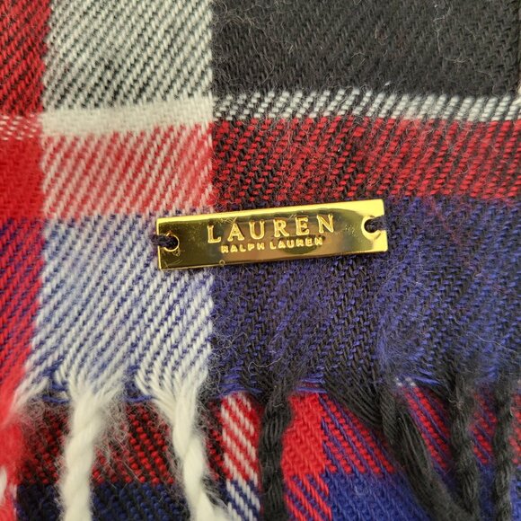 Ralph Lauren Plaid Fringe Scarf - Picture 5 of 6